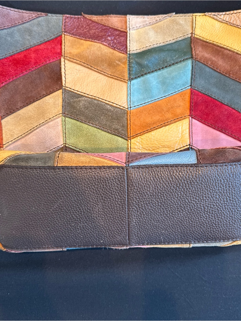 Lucky Brand Multicolor Chevron Patchwork Shoulder Bag - Picture 5 of 8
